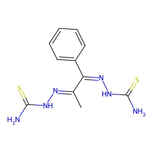 [[1-(Carbamothioylhydrazinylidene)-1-phenylpropan-2-ylidene]amino]thiourea structure