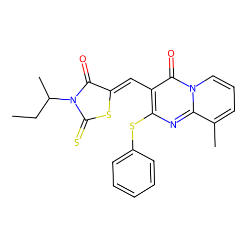 3-[(Z)-(3-SEC-BUTYL-4-OXO-2-THIOXO-1,3-THIAZOLIDIN-5-YLIDENE)METHYL]-9-METHYL-2-(PHENYLSULFANYL)-4H-PYRIDO[1,2-A]PYRIMIDIN-4-ONE structure