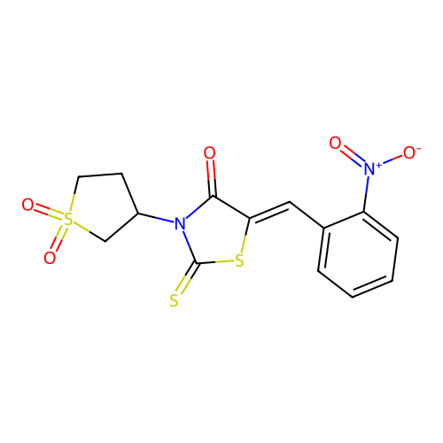 (Z)-3-(1,1-dioxidotetrahydrothiophen-3-yl)-5-(2-nitrobenzylidene)-2-thioxothiazolidin-4-one structure