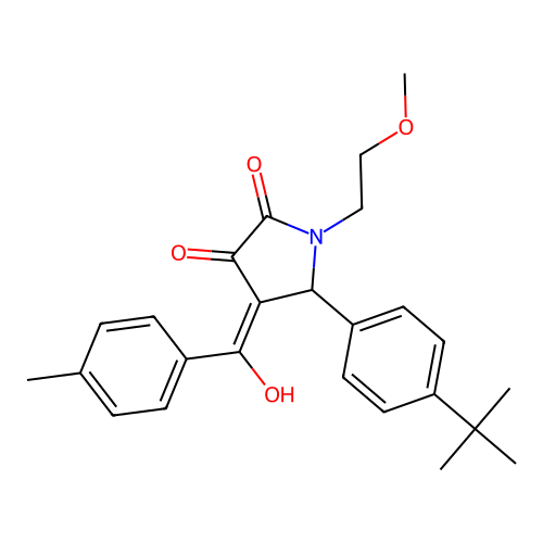 (4E)-5-(4-tert-butylphenyl)-4-[hydroxy(4-methylphenyl)methylidene]-1-(2-methoxyethyl)pyrrolidine-2,3-dione structure