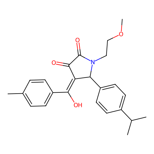 3-hydroxy-1-(2-methoxyethyl)-4-[(4-methylphenyl)carbonyl]-5-[4-(propan-2-yl)phenyl]-2,5-dihydro-1H-pyrrol-2-one structure
