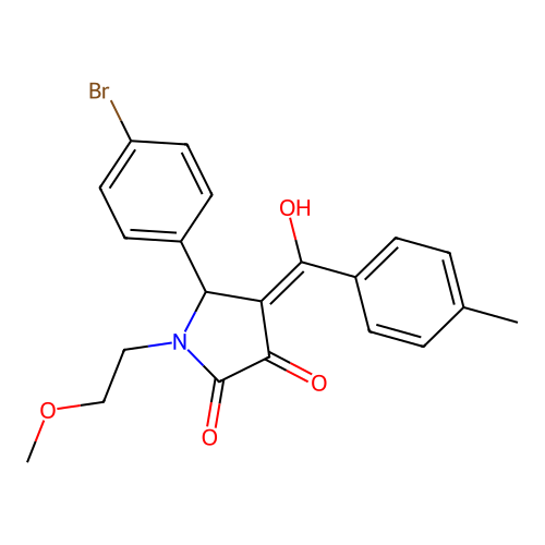 5-(4-bromophenyl)-3-hydroxy-1-(2-methoxyethyl)-4-(4-methylbenzoyl)-1H-pyrrol-2(5H)-one structure