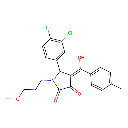 5-(3,4-dichlorophenyl)-3-hydroxy-1-(3-methoxypropyl)-4-(4-methylbenzoyl)-2,5-dihydro-1H-pyrrol-2-one structure