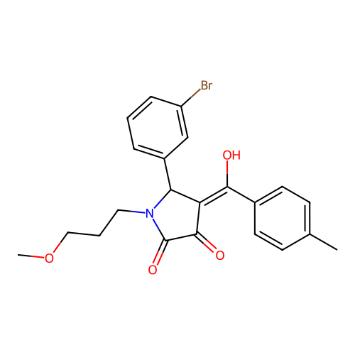 5-(3-bromophenyl)-3-hydroxy-1-(3-methoxypropyl)-4-(4-methylbenzoyl)-1H-pyrrol-2(5H)-one structure