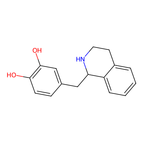 1-(3',4'-Dihydroxybenzyl)-1,2,3,4-tetrahydroisoquinoline structure