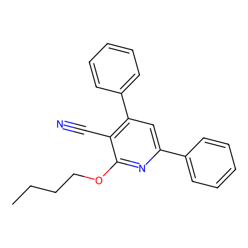 2-Butoxy-4,6-diphenylnicotinonitrile structure