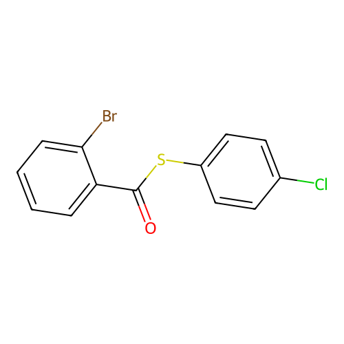 S-(4-chlorophenyl) 2-bromobenzenecarbothioate structure