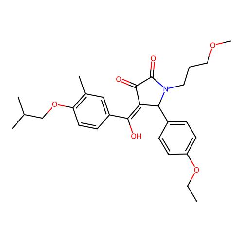 (4E)-5-(4-ethoxyphenyl)-4-[hydroxy-[3-methyl-4-(2-methylpropoxy)phenyl]methylidene]-1-(3-methoxypropyl)pyrrolidine-2,3-dione structure