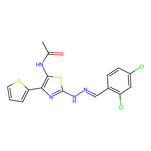 C16H12Cl2N4OS2 structure
