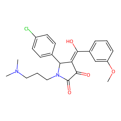 (4E)-5-(4-chlorophenyl)-1-[3-(dimethylamino)propyl]-4-[hydroxy-(3-methoxyphenyl)methylidene]pyrrolidine-2,3-dione structure