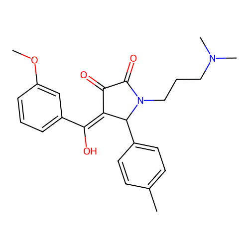 (4E)-1-[3-(dimethylamino)propyl]-4-[hydroxy-(3-methoxyphenyl)methylidene]-5-(4-methylphenyl)pyrrolidine-2,3-dione structure