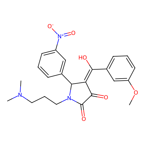 (4E)-1-[3-(dimethylamino)propyl]-4-[hydroxy-(3-methoxyphenyl)methylidene]-5-(3-nitrophenyl)pyrrolidine-2,3-dione structure