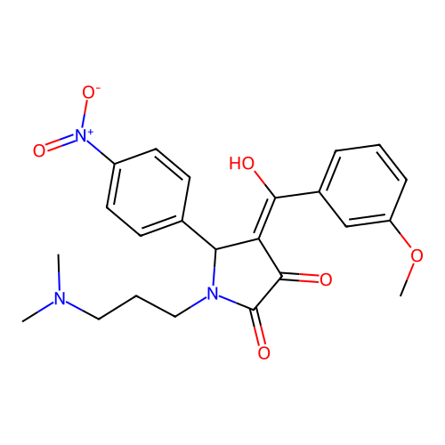 (4E)-1-[3-(dimethylamino)propyl]-4-[hydroxy-(3-methoxyphenyl)methylidene]-5-(4-nitrophenyl)pyrrolidine-2,3-dione structure