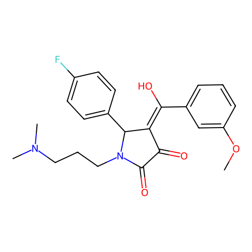 (4E)-1-[3-(dimethylamino)propyl]-5-(4-fluorophenyl)-4-[hydroxy-(3-methoxyphenyl)methylidene]pyrrolidine-2,3-dione structure