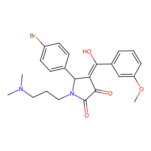 (4E)-5-(4-bromophenyl)-1-[3-(dimethylamino)propyl]-4-[hydroxy-(3-methoxyphenyl)methylidene]pyrrolidine-2,3-dione structure