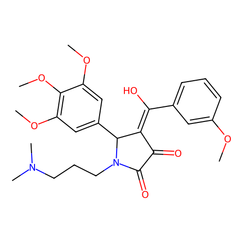 (4E)-1-[3-(dimethylamino)propyl]-4-[hydroxy-(3-methoxyphenyl)methylidene]-5-(3,4,5-trimethoxyphenyl)pyrrolidine-2,3-dione structure