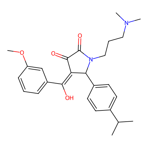 (4E)-1-[3-(dimethylamino)propyl]-4-[hydroxy-(3-methoxyphenyl)methylidene]-5-(4-propan-2-ylphenyl)pyrrolidine-2,3-dione structure