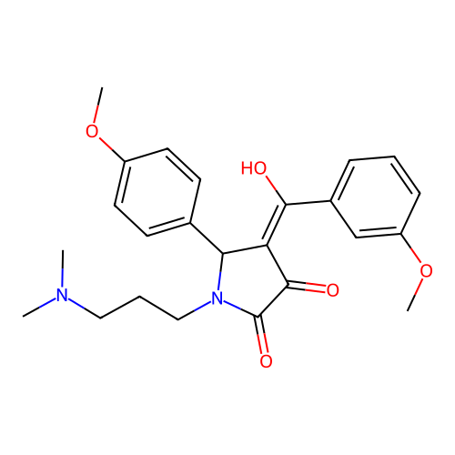 (4E)-1-[3-(dimethylamino)propyl]-4-[hydroxy-(3-methoxyphenyl)methylidene]-5-(4-methoxyphenyl)pyrrolidine-2,3-dione structure