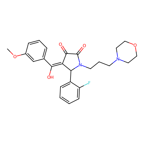 (4E)-5-(2-fluorophenyl)-4-[hydroxy-(3-methoxyphenyl)methylidene]-1-(3-morpholin-4-ylpropyl)pyrrolidine-2,3-dione structure