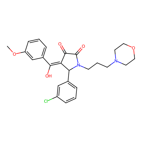 (4E)-5-(3-chlorophenyl)-4-[hydroxy-(3-methoxyphenyl)methylidene]-1-(3-morpholin-4-ylpropyl)pyrrolidine-2,3-dione structure