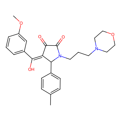 3-hydroxy-4-(3-methoxybenzoyl)-5-(4-methylphenyl)-1-[3-(morpholin-4-yl)propyl]-2,5-dihydro-1H-pyrrol-2-one structure