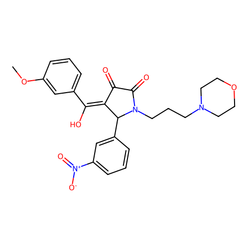 (4E)-4-[hydroxy-(3-methoxyphenyl)methylidene]-1-(3-morpholin-4-ylpropyl)-5-(3-nitrophenyl)pyrrolidine-2,3-dione structure