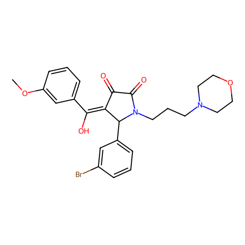 (4E)-5-(3-bromophenyl)-4-[hydroxy-(3-methoxyphenyl)methylidene]-1-(3-morpholin-4-ylpropyl)pyrrolidine-2,3-dione structure