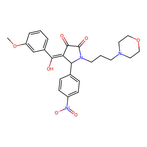 (4E)-4-[hydroxy-(3-methoxyphenyl)methylidene]-1-(3-morpholin-4-ylpropyl)-5-(4-nitrophenyl)pyrrolidine-2,3-dione structure