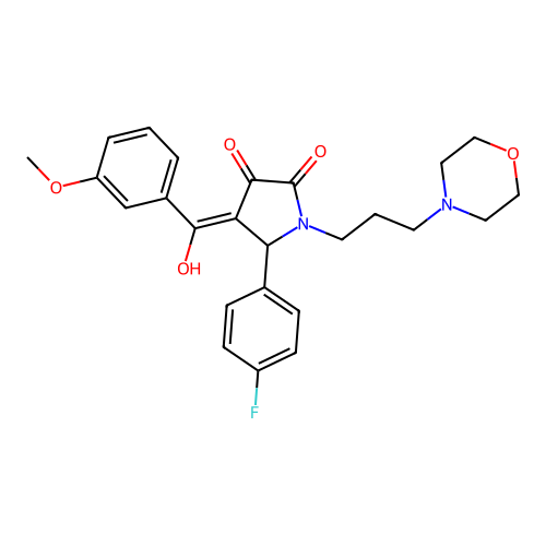 (4E)-5-(4-fluorophenyl)-4-[hydroxy-(3-methoxyphenyl)methylidene]-1-(3-morpholin-4-ylpropyl)pyrrolidine-2,3-dione structure