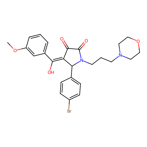 (4E)-5-(4-bromophenyl)-4-[hydroxy-(3-methoxyphenyl)methylidene]-1-(3-morpholin-4-ylpropyl)pyrrolidine-2,3-dione structure