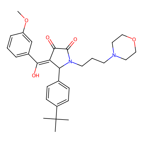 (4E)-5-(4-tert-butylphenyl)-4-[hydroxy-(3-methoxyphenyl)methylidene]-1-(3-morpholin-4-ylpropyl)pyrrolidine-2,3-dione structure