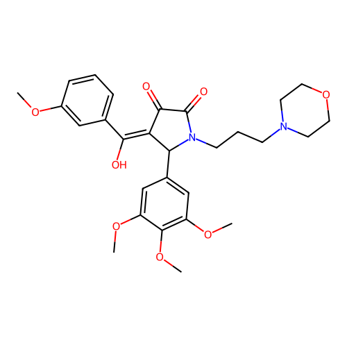 (4E)-4-[hydroxy-(3-methoxyphenyl)methylidene]-1-(3-morpholin-4-ylpropyl)-5-(3,4,5-trimethoxyphenyl)pyrrolidine-2,3-dione structure