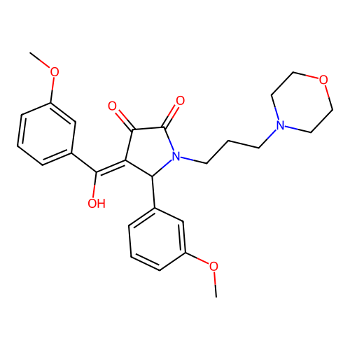(4E)-4-[hydroxy-(3-methoxyphenyl)methylidene]-5-(3-methoxyphenyl)-1-(3-morpholin-4-ylpropyl)pyrrolidine-2,3-dione structure