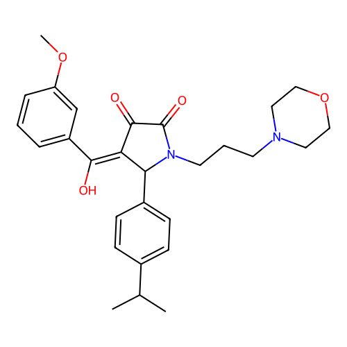 (4E)-4-[hydroxy-(3-methoxyphenyl)methylidene]-1-(3-morpholin-4-ylpropyl)-5-(4-propan-2-ylphenyl)pyrrolidine-2,3-dione structure