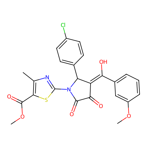 methyl 2-(2-(4-chlorophenyl)-4-hydroxy-3-(3-methoxybenzoyl)-5-oxo-2,5-dihydro-1H-pyrrol-1-yl)-4-methylthiazole-5-carboxylate structure