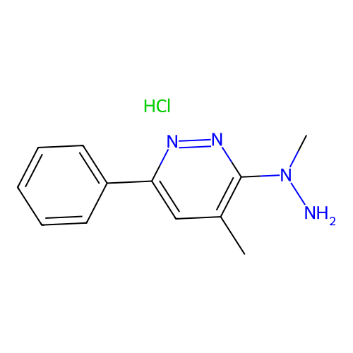 Pyridazine, 4-methyl-3-(1-methylhydrazino)-6-phenyl-, hydrochloride structure