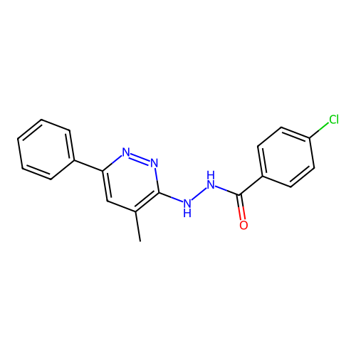 Benzoic acid, 4-chloro-, 2-(4-methyl-6-phenyl-3-pyridazinyl)hydrazide structure