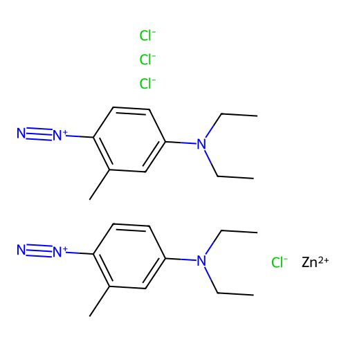 Benzenediazonium, 4-(diethylamino)-2-methyl-, (T-4)-tetrachlorozincate(2-) (2:1) structure