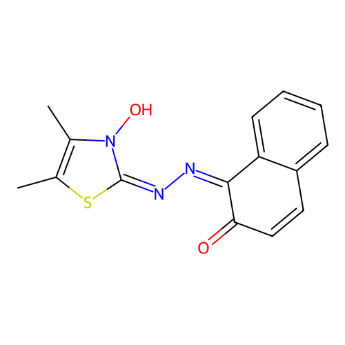 (1Z)-1-[(E)-(3-hydroxy-4,5-dimethyl-1,3-thiazol-2-ylidene)hydrazinylidene]naphthalen-2-one structure