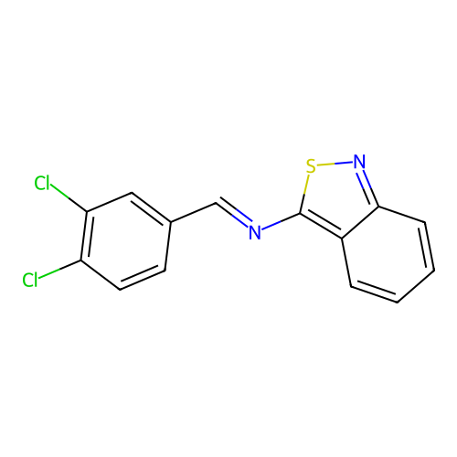 (E)-N-(2,1-benzothiazol-3-yl)-1-(3,4-dichlorophenyl)methanimine structure