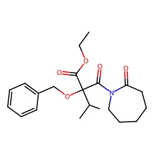 Ethyl 2-(benzyloxy)-3-methyl-2-(2-oxoazepane-1-carbonyl)butanoate structure