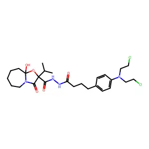 N'-[4-[4-[bis(2-chloroethyl)amino]phenyl]butanoyl]-9a-hydrox structure