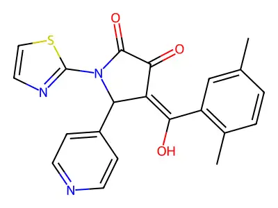 4-(2,5-dimethylbenzoyl)-3-hydroxy-5-(pyridin-4-yl)-1-(1,3-thiazol-2-yl)-2,5-dihydro-1H-pyrrol-2-one structure