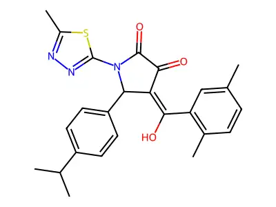 4-(2,5-dimethylbenzoyl)-3-hydroxy-1-(5-methyl-1,3,4-thiadiazol-2-yl)-5-[4-(propan-2-yl)phenyl]-2,5-dihydro-1H-pyrrol-2-one structure