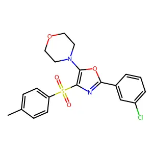 4-[2-(3-Chlorophenyl)-4-(4-methylphenyl)sulfonyl-1,3-oxazol-5-yl]morpholine structure