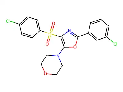 4-[4-(4-Chlorobenzenesulfonyl)-2-(3-chlorophenyl)-1,3-oxazol-5-yl]morpholine structure