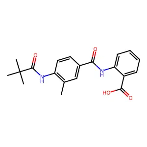 2-[4-(2,2-Dimethylpropanamido)-3-methylbenzamido]benzoic acid structure