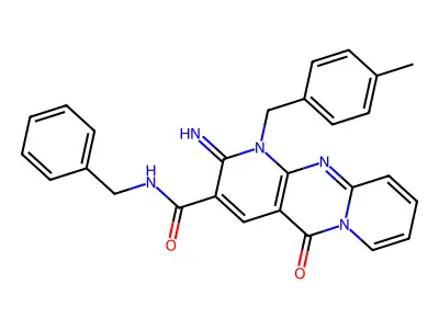 N-benzyl-2-imino-1-(4-methylbenzyl)-5-oxo-1,5-dihydro-2H-dipyrido[1,2-a:2',3'-d]pyrimidine-3-carboxamide structure
