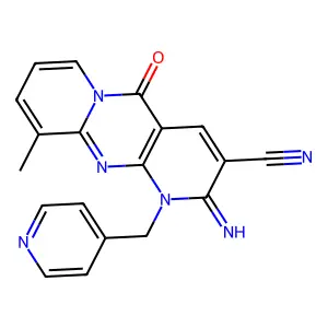 2-imino-10-methyl-5-oxo-1-(4-pyridinylmethyl)-1,5-dihydro-2H-dipyrido[1,2-a:2,3-d]pyrimidine-3-carbonitrile structure