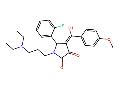 1-[3-(diethylamino)propyl]-5-(2-fluorophenyl)-3-hydroxy-4-(4-methoxybenzoyl)-2,5-dihydro-1H-pyrrol-2-one structure